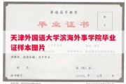 天津外国语大学滨海外事学院毕业证样本图片