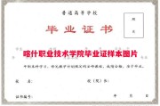 喀什职业技术学院毕业证样本图片