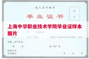 上海中华职业技术学院毕业证样本图片