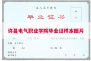 许昌电气职业学院毕业证样本图片