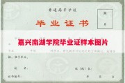 嘉兴南湖学院毕业证样本图片