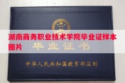 湖南商务职业技术学院毕业证样本图片