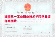 湖南三一工业职业技术学院毕业证样本图片