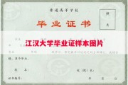 江汉大学毕业证样本图片