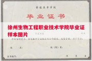 徐州生物工程职业技术学院毕业证样本图片