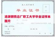 涟源钢铁总厂职工大学毕业证样本图片