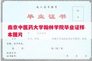南京中医药大学翰林学院毕业证样本图片