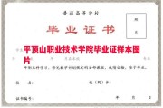 平顶山职业技术学院毕业证样本图片