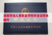 湖南劳动人事职业学院毕业证样本图片