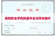 南阳职业学院历届毕业证样本图片