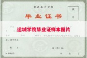 运城学院毕业证样本图片