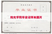 阳光学院毕业证样本图片