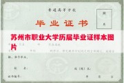 苏州市职业大学历届毕业证样本图片