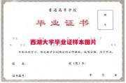 西湖大学毕业证样本图片