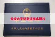 长安大学毕业证样本图片
