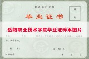 岳阳职业技术学院毕业证样本图片