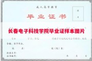 长春电子科技学院毕业证样本图片