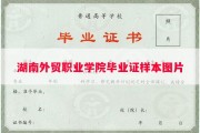 湖南外贸职业学院毕业证样本图片