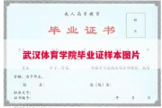 武汉体育学院毕业证样本图片