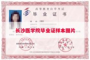 长沙医学院毕业证样本图片