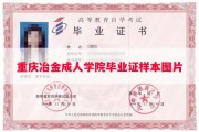 重庆冶金成人学院毕业证样本图片