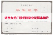 扬州大学广陵学院毕业证样本图片