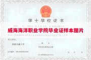 威海海洋职业学院毕业证样本图片