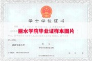丽水学院毕业证样本图片