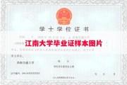 江南大学毕业证样本图片