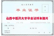 山西中医药大学毕业证样本图片