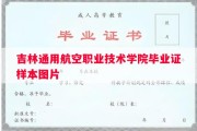 吉林通用航空职业技术学院毕业证样本图片
