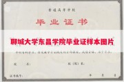 聊城大学东昌学院毕业证样本图片