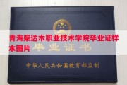 青海柴达木职业技术学院毕业证样本图片