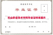 乐山职业技术学院毕业证样本图片