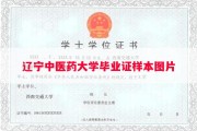 辽宁中医药大学毕业证样本图片