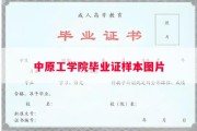 中原工学院毕业证样本图片