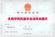 无锡学院历届毕业证样本图片