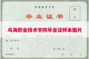 乌海职业技术学院毕业证样本图片