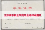 江苏城市职业学院毕业证样本图片