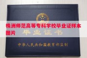 株洲师范高等专科学校毕业证样本图片