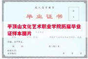 平顶山文化艺术职业学院历届毕业证样本图片