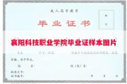 襄阳科技职业学院毕业证样本图片