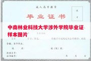 中南林业科技大学涉外学院毕业证样本图片