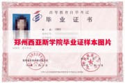 郑州西亚斯学院毕业证样本图片
