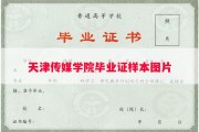 天津传媒学院毕业证样本图片
