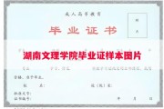 湖南文理学院毕业证样本图片