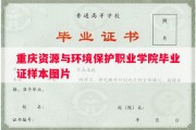 重庆资源与环境保护职业学院毕业证样本图片