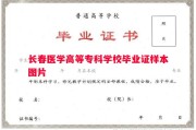 长春医学高等专科学校毕业证样本图片