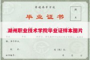 湖州职业技术学院毕业证样本图片