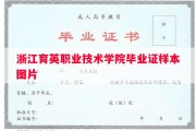 浙江育英职业技术学院毕业证样本图片